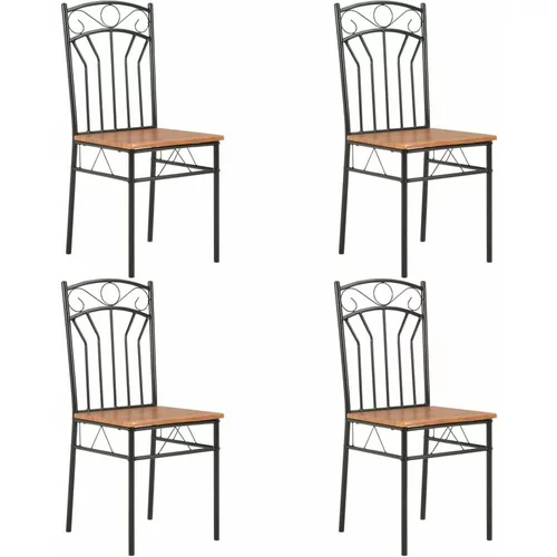  Jedilni stoli 4 kosi rjavi mediapan, (20700617)