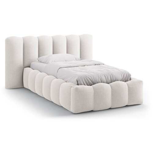 Micadoni Krem tapecirani krevet s prostorom za odlaganje s podnicom 90x200 cm Lupine &ndash; Cijene