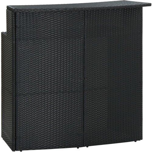VidaXL Vrtna barska miza črna 120x55x110 cm poli ratan Slike