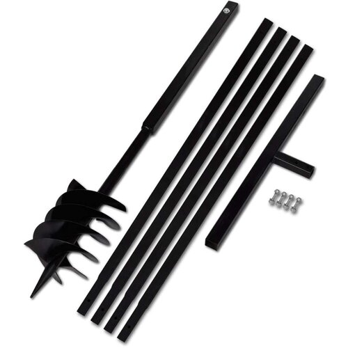 vidaXL Jeklen spiralni vrtalni sveder za zemljo z ročajem 180 mm s 5 m pod., (21366922) Cene
