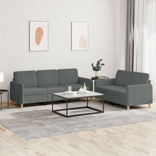 vidaXL 2-dijelni set sofa s jastucima tamnosivi od tkanine Cijene