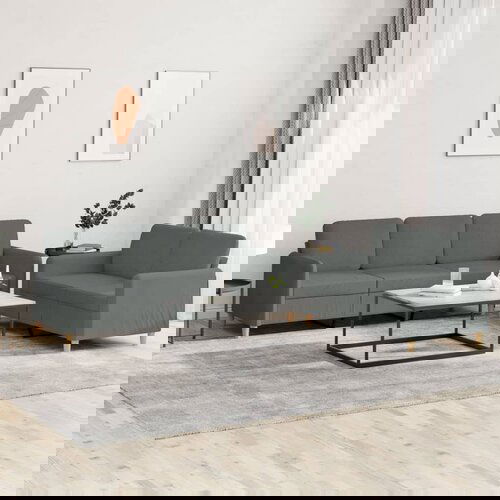 VidaXL 2-dijelni set sofa s jastucima tamnosivi od tkanine Slike