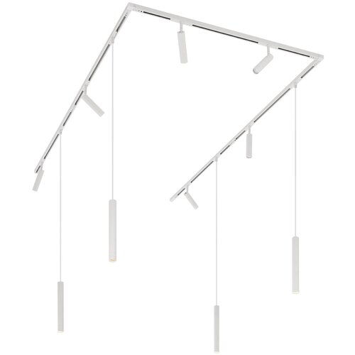 QAZQA Modern railsysteem met 6 spots en 4 hanglampen wit 1-fase - Slimline Uzzy Keno Cene