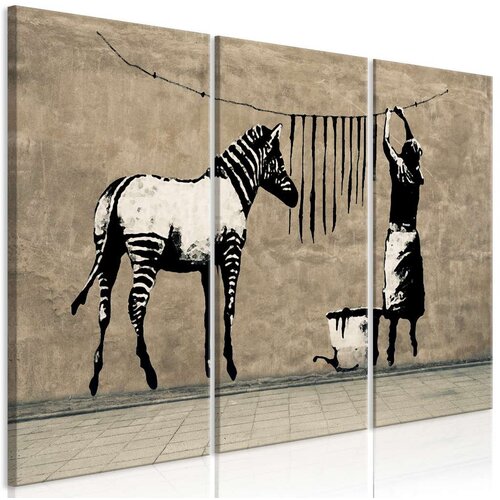  Slika - Banksy: Washing Zebra on Concrete (3 Parts) 120x80 Slike
