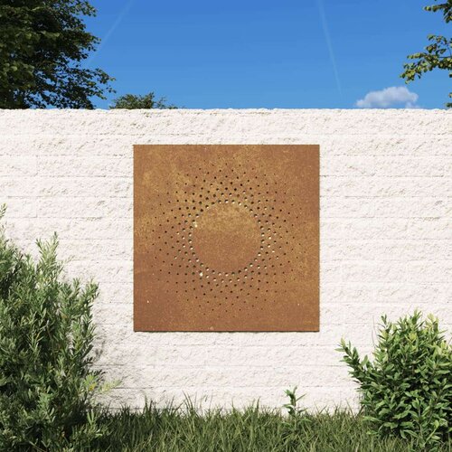 Vrtni zidni ukras 55 x 55 cm od čelika COR-TEN s uzorkom sunca Cijene