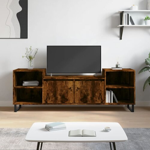 TV ormarić boja dimljenog hrasta 160x35x55 cm konstruirano drvo Slike