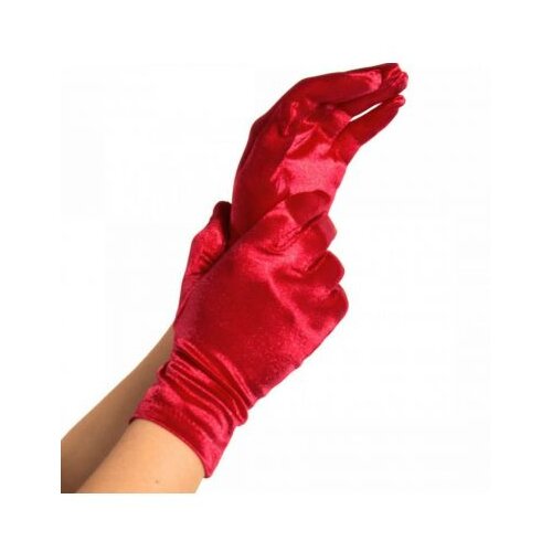 Leg Avenue Wrist Length Satin Gloves 2B Red Slike