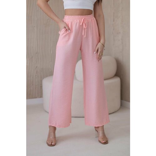Kesi Viscose wide trousers light powder pink Slike