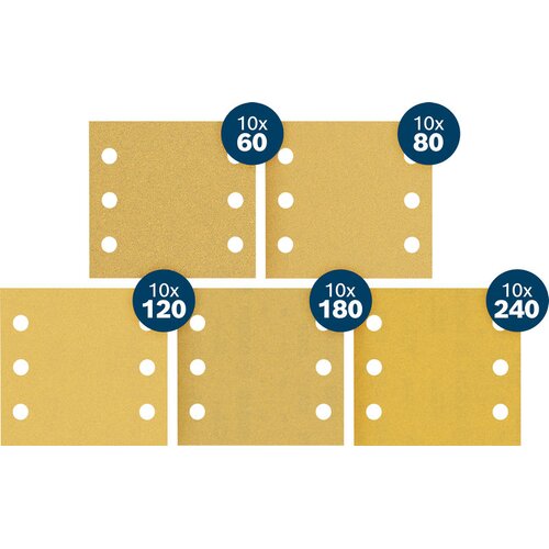 Bosch Expert Set brusnog papira C470, 115&times;107 mm, G10&times;60/10&times;80/10&times;120/10&times;180/10&times;240, 50 delova 2608902517 Cene