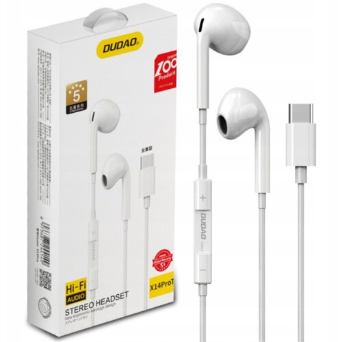 Dudao SLU&amp;Scaron;ALKE EARTH USB TIP C BELE, STEREO, ZDRUŽLJIVE S TELEFONI, (21968898) Slike