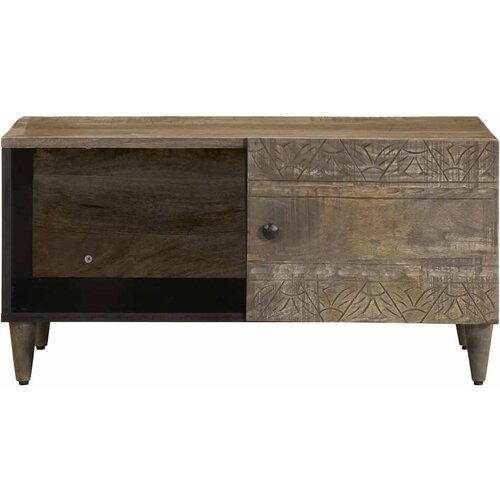Maison Chic Kava miza - kavna mizica - Nizka mizica svetlo siva 80x50x40 cm masivni les Mango, (21754807) Cene