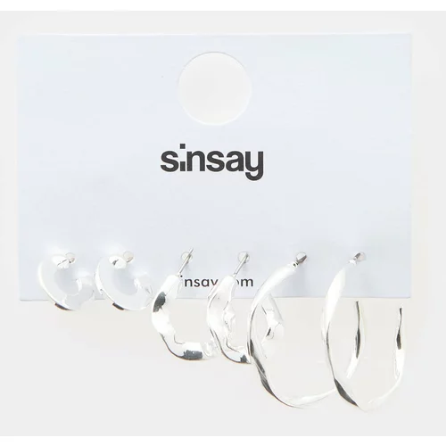 Sinsay - Komplet 3 parov uhanov - Srebrna