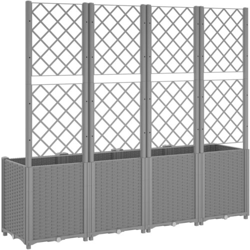  Vrtna sadilica s re&amp;scaron;etkom svjetlosiva 160 x 40 x 140 cm PP Slike