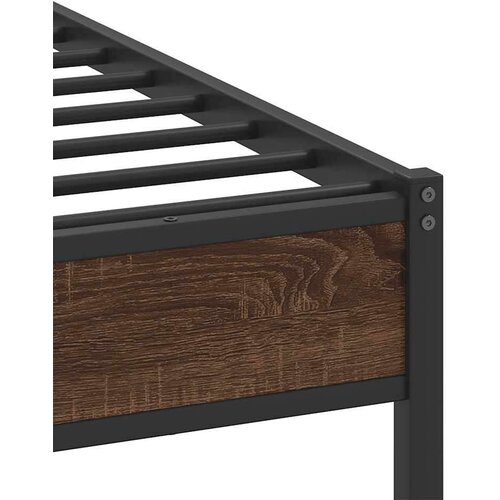 vidaXL Posteljni okvir brez vzmetnice hrast 90x190 cm inženirski les Cene