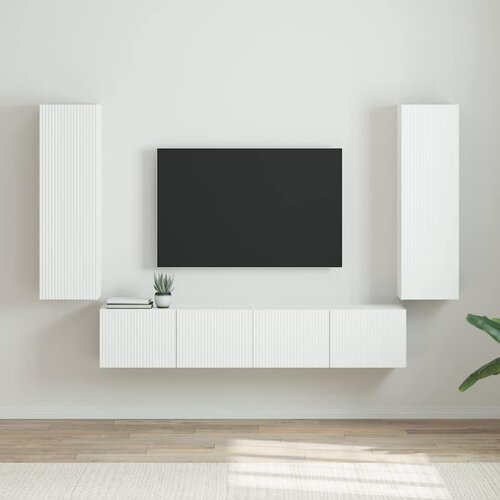 TV zidni ormar Zidne 2 pcs Sjajno bijelo 30 x 31 x 100 cm Cene
