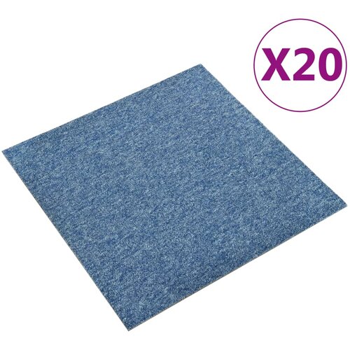 vidaXL Podne pločice s tepihom 20 kom 5 m² 50 x 50 cm plave Cijene