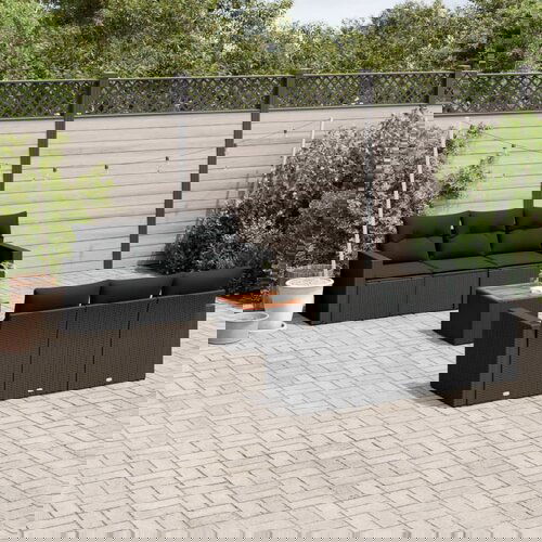 vidaXL 7-dijelni set vrtnih sofa od poliratana s jastucima crni Cijene