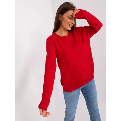 Fashion Hunters Classic red sweater with patterns
