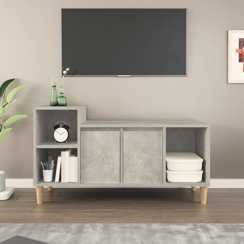 VidaXL TV omarica betonsko siva 100x35x55 cm inženirski les Slike