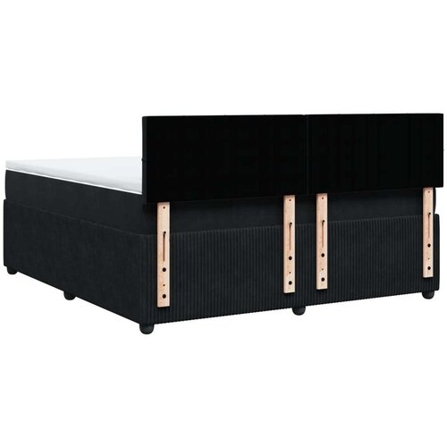 VidaXL Krevet s oprugama i madracem crni 180x200 cm bar&amp;scaron;unasti Slike