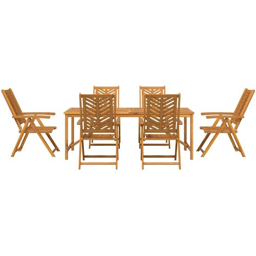  Vrtni set za objed 7 kom. Smeđa 200 x 90 x 74 cm Slike