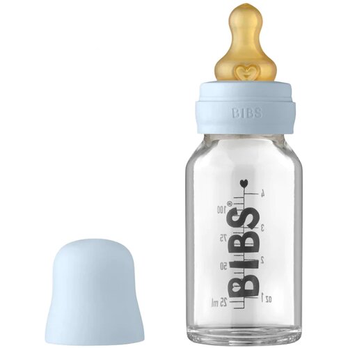 Bibs staklena flašica za bebe complete set 110ml, blue Cene