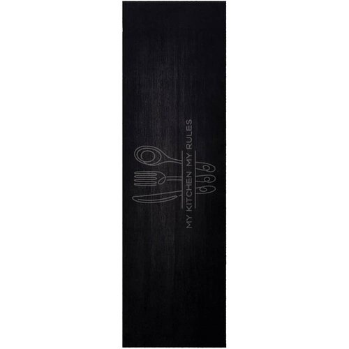  Kuhinjski Tepih Pribor za jelo Crna 150 x 45 cm Bar&amp;scaron;un Slike