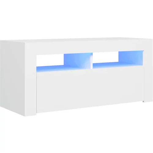 vidaXL TV omarica z LED lučkami bela 90x35x40 cm, (20622561)