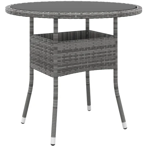  Vrtni stol Ø 80 x 75 cm od kaljenog stakla i poliratana sivi