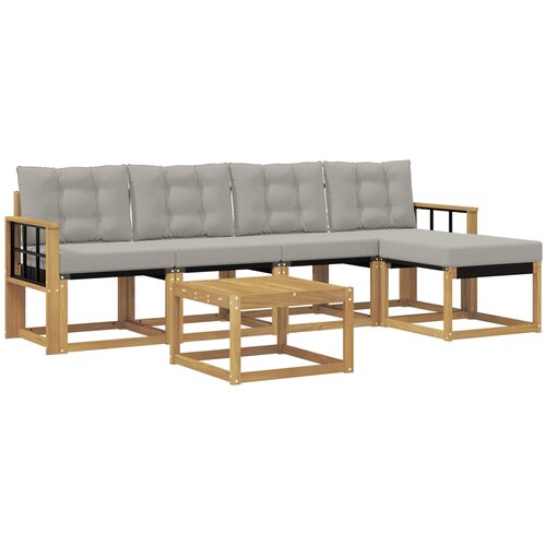 vidaXL Zunanja garnitura za sedenje 6 pcs Bela in svetlo siva, (5000280145) Cene