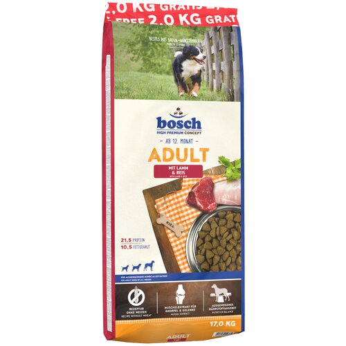 Bosch 15 + 2 kg gratis! pasja hrana - doppeltAdult jagnjetina in riž Cene