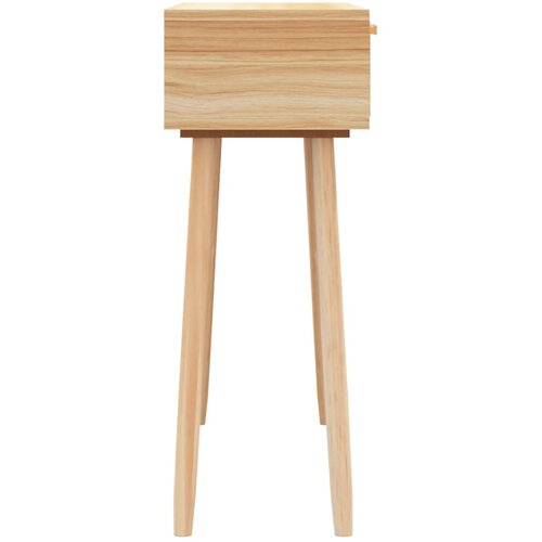 VidaXL Konzolni stol smeđi 80x30x75 cm od borovine i prirodnog ratana Slike