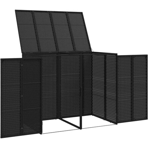  Kutija za smeće 2 pcs Crna 130 x 80 x 115 cm Polietilen Slike