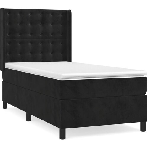 Maison Chic Box spring postelja - Vzmetna postelja z vzmetnico črna 80x200 cm žamet SL7866, (21886462) Cene