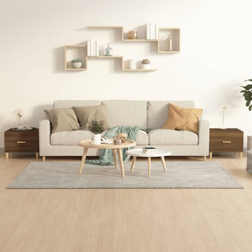 The Living Store Klubske mizice 2 kosa rjavi hrast 50x50x40 cm inženirski les - Klubska Mizica, (21575314) Slike
