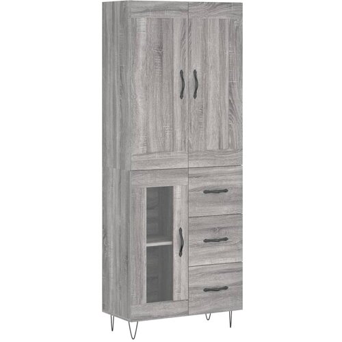 vidaXL Visoka komoda siva sonoma 69,5x34x180 cm inženirski les, (20806728) Cene