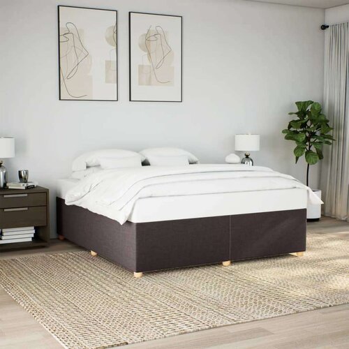 VidaXL Okvir za krevet bez madraca tamnosmeđi 200x200 cm od tkanine Slike