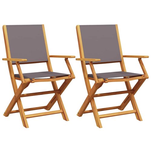 Maison Chic Vrtni Stoli - Stol za vrt 2 kosa antracit trden akacijev les in blago JS490, (21877720) Slike
