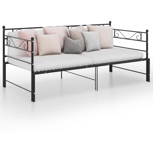  Za krevet na razvlačenje crni metalni 90 x 200 cm Cene