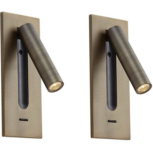 QAZQA Komplet 2 modernih stenskih svetilk temno bronaste barve z LED - Plaza Slike
