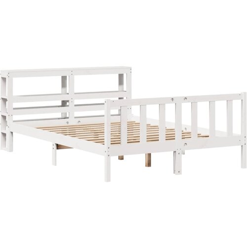 VidaXL Okvir kreveta bez madraca bijeli 160x200 cm od masivne borovine Slike