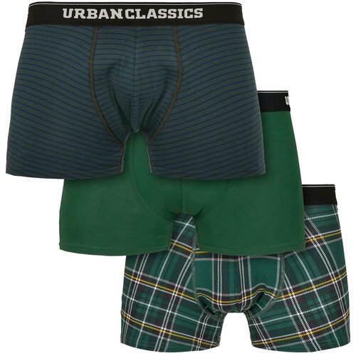 Urban Classics Boxer Shorts 3-Pack dgrn plaidaop+btlgrn/dblu+dgrn Slike