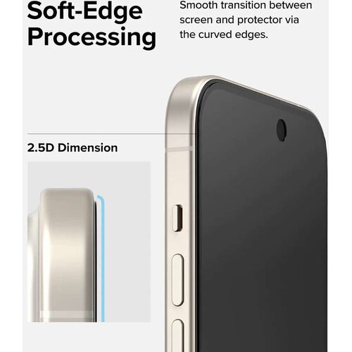 Ringke Cover Display ID Glass kaljeno staklo za iPhone 15 Plus -Privacy Slike