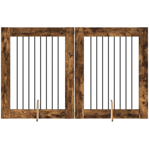  Vrata za pse s postoljem 2 pcs Dimljeni hrast 80 x 100 cm Slike