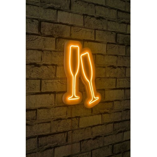 Wallity Zidna LED dekoracija Champagne Glasses Yellow Cene