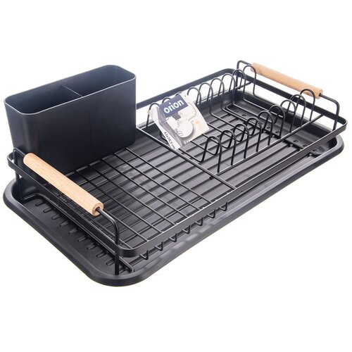 Orion Crni metalni ocjeđivač za posuđe 43x28,5 cm Radka – Cijene