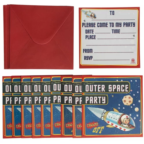 Rex London Set od 10 pozivnica za zabave s omotnicama Space Adventures