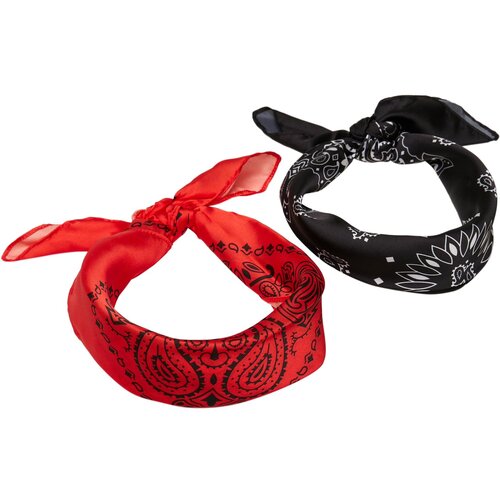 Urban Classics Satin scarf 2-pack black/red Slike