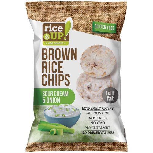 Rice Up čips od pirinča pavlaka i luk gf 60g Cene