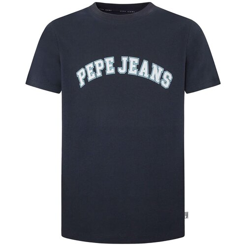 PepeJeans Majica 'CLEMENT' noćno plava / svijetloplava / bijela Cene